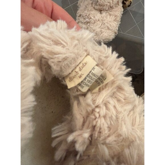 Altar'd State Fuzzy Beige Faux Fur Ankle Slippers Medium/Large Leopard Pompoms - Picture 6 of 6